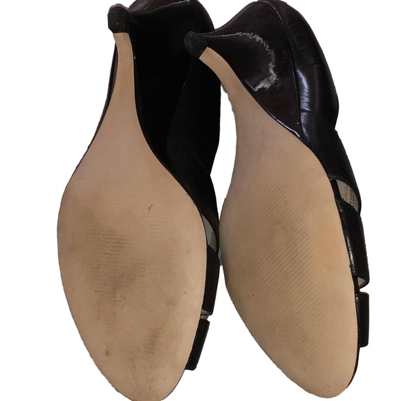 Ellen Tracy Women's Open-toe Leather Wedge Heels - Picture 4 of 6